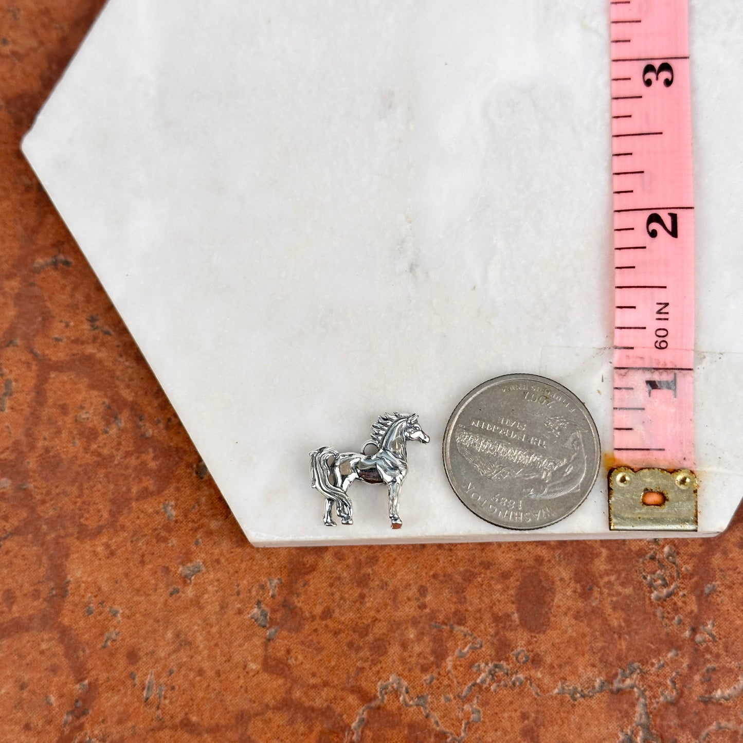 Sterling Silver 3D Horse Pendant Charm