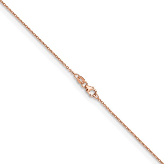 18KT Rose Gold 1.5mm Solid Cable Chain Necklace