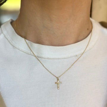 14KT Yellow Gold Crucifix Cross Pendant Charm 14mm - LSJ