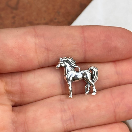 Sterling Silver 3D Horse Pendant Charm