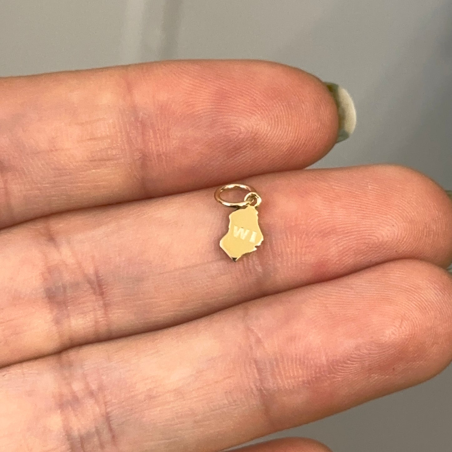 14KT Yellow Gold US State Mini Pendant Charm