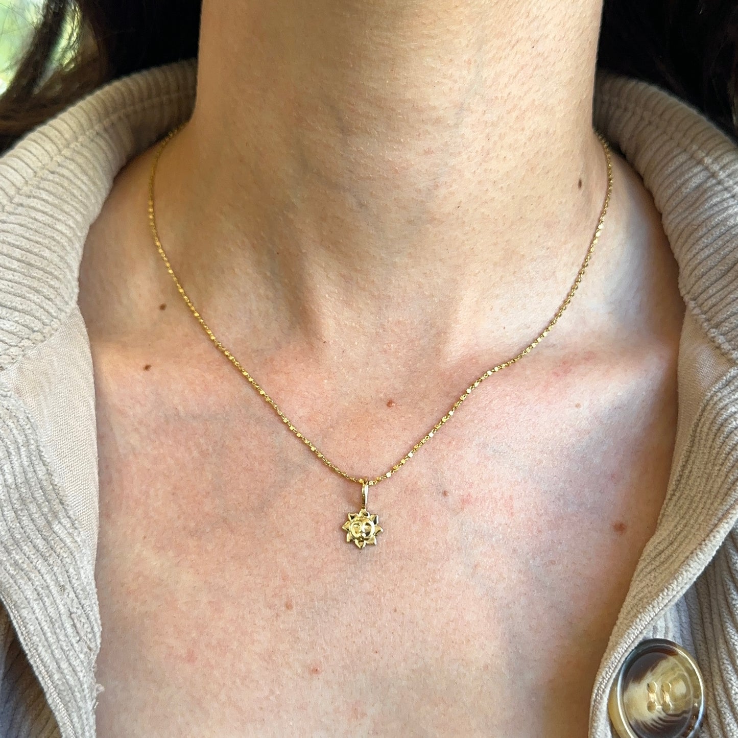 14KT Yellow Gold Sun Pendant Charm