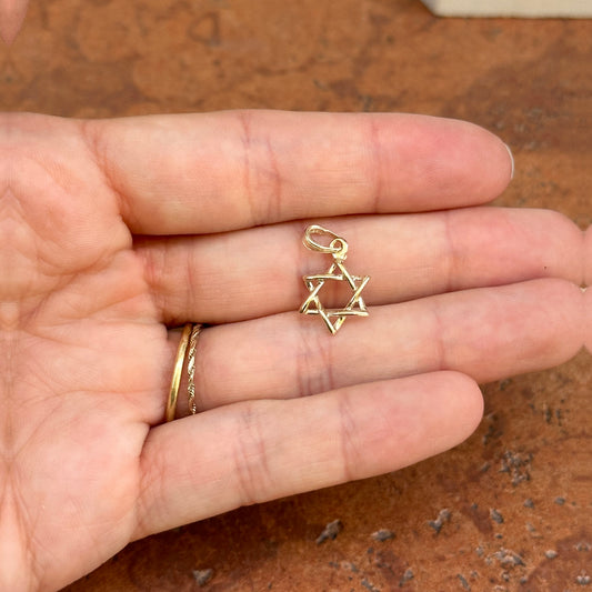 10KT Yellow Gold Small Star of David Pendant Charm