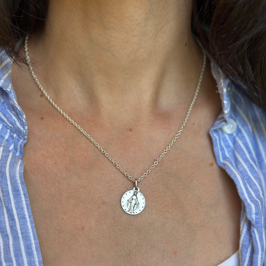 Sterling Silver Miraculous Medal Round Pendant 16mm