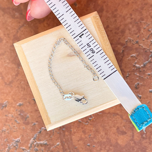 10KT White Gold Double Curb Chain Extender/ Safety Chain 3’’