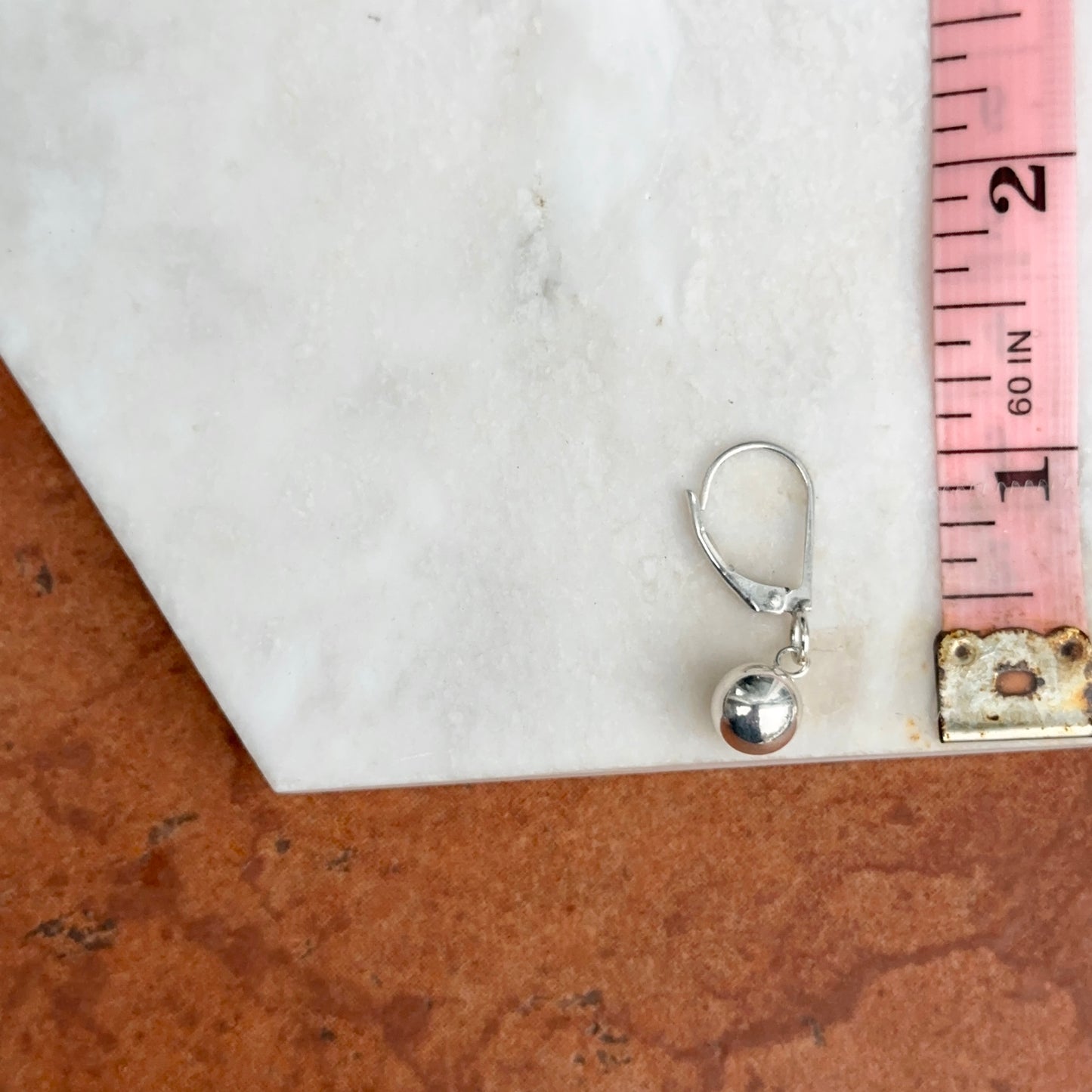 Sterling Silver High Polished 8mm Balls Dangle Earrings - LSJ