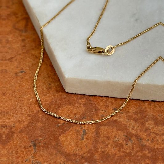 14KT Yellow Gold 1mm Spiga Chain Necklace