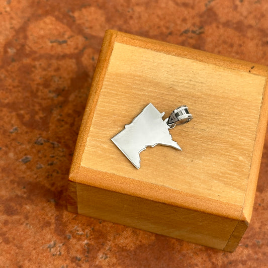 Sterling Silver Rhodium Plated Minnesota State Pendant Charm - LSJ