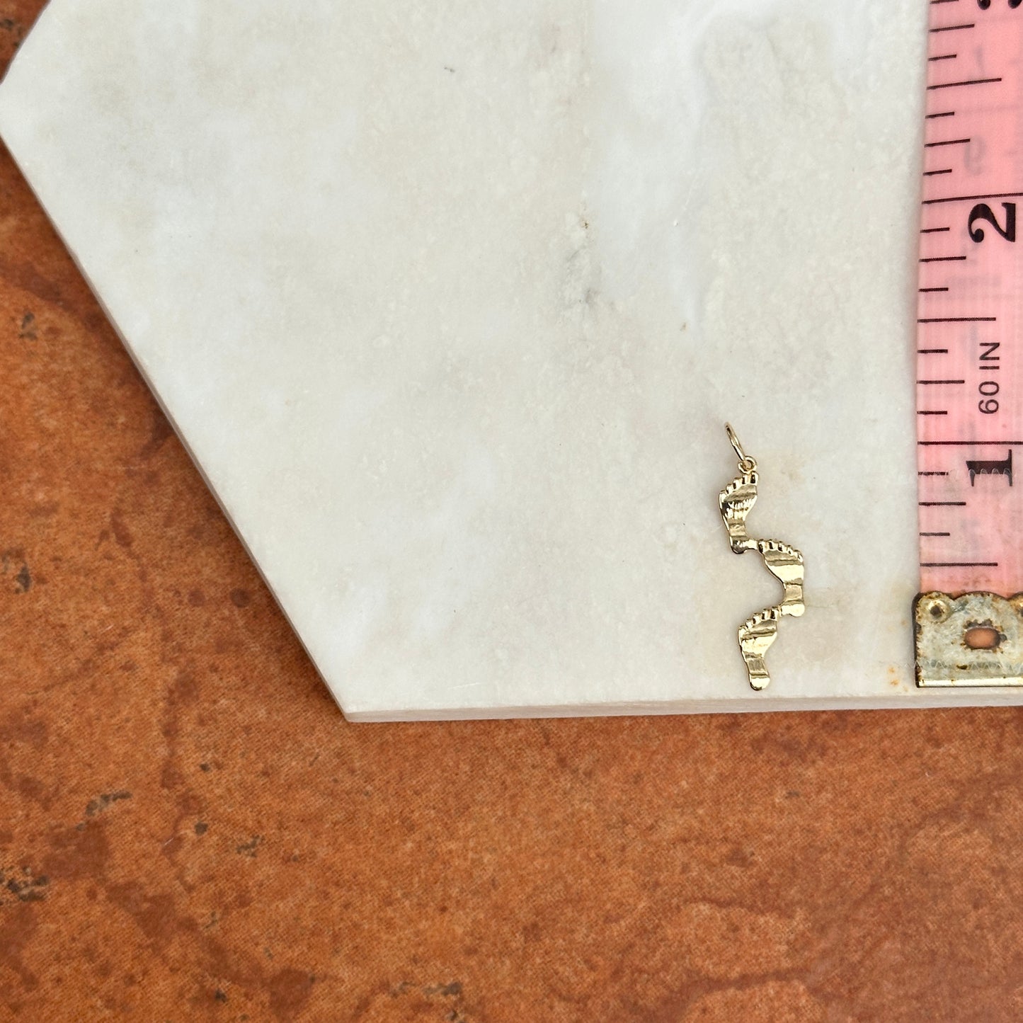 14KT Yellow Gold Footprint Pendant Charm - LSJ