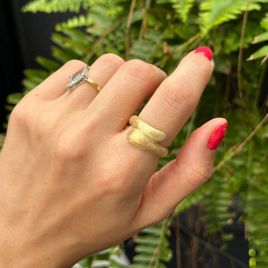 Sterling Silver Gold-Tone Satin Ring Size 9