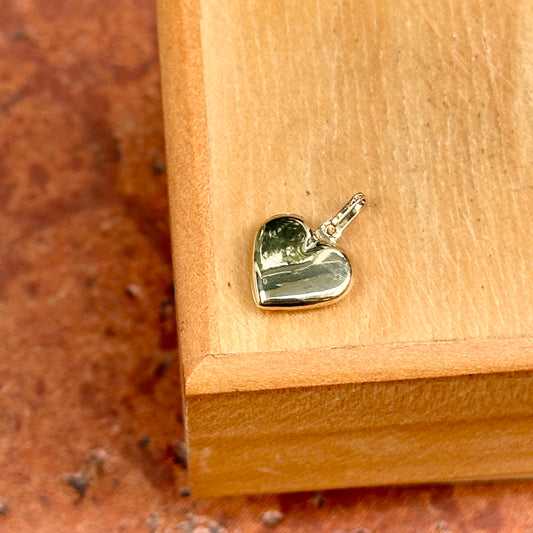 14KT Yellow Gold Polished Puffed Heart Pendant Charm