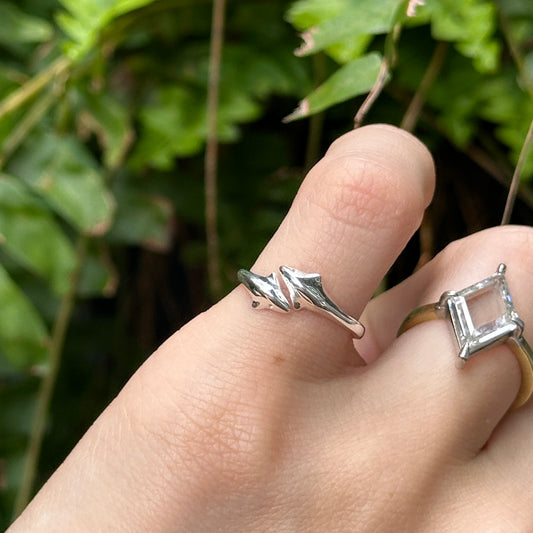 Sterling Silver Double Dolphin Toe Ring