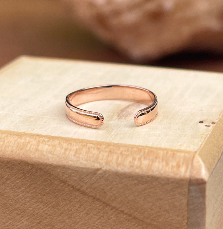 14KT Rose Gold Band Milgrain Toe Ring