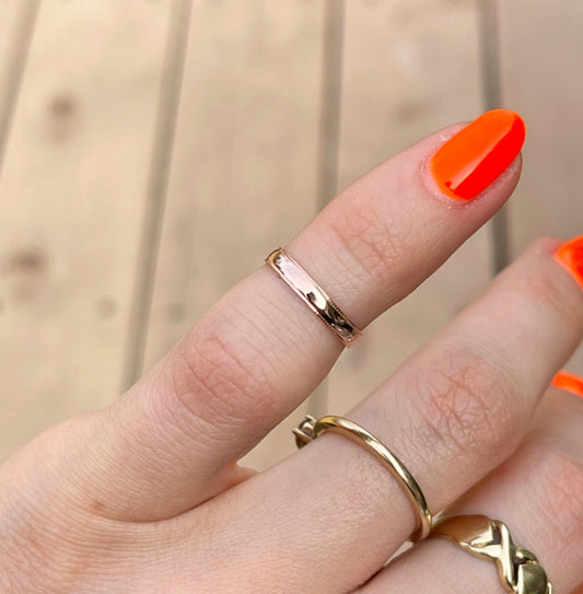 14KT Rose Gold Band Milgrain Toe Ring