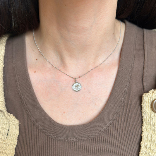 Sterling Silver Diamond-Cut "On Graduation Day" Round Disc Pendant Charm