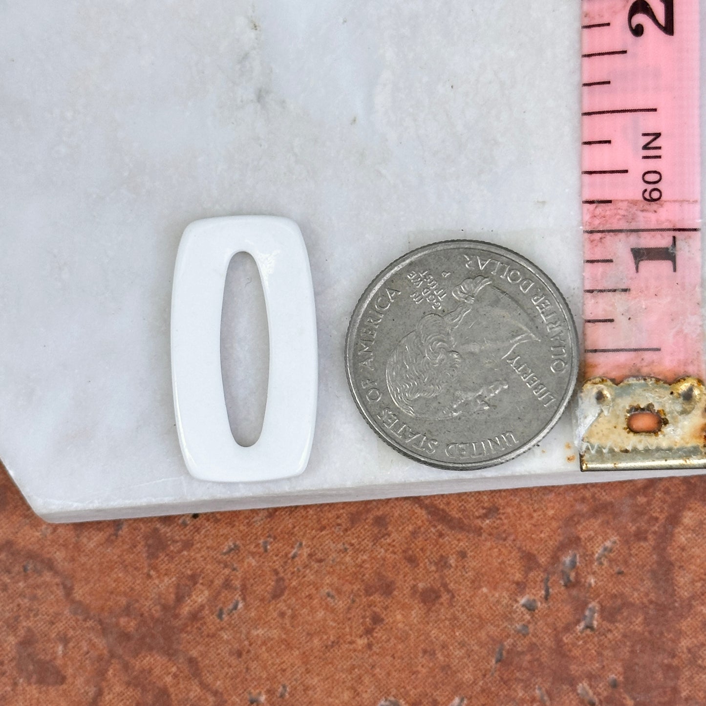 Estate White Agate Rectangle Earring Charms