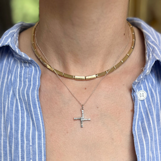 Sterling Silver St. Bridgets Cross Medal Pendant 20mm