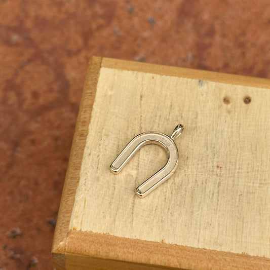 14KT Yellow Gold Matte Horseshoe Pendant Charm