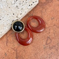 Estate Red Carnelian Round Earring Charms