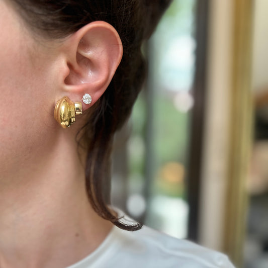 Estate 18KT Yellow Gold Tiffany & Co. Paloma Picasso Vendome Half-Hoop Earrings