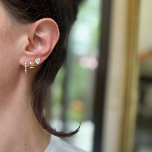 14KT Yellow Gold 2 CT Lab-Grown Round Diamond Stud Earrings