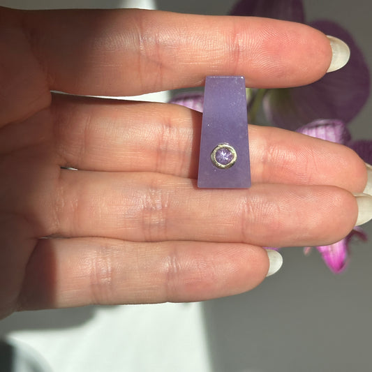 Estate 14KT Yellow Gold Purple Amethyst Tapered Pendant Slide - LSJ