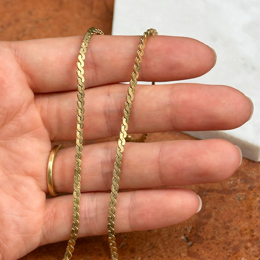 14KT Yellow Gold-FILLED 2.5mm "S" Link Chain Necklace 16''
