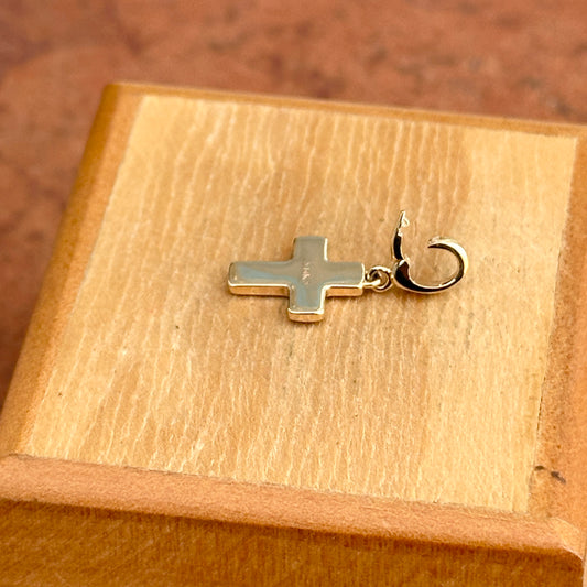 14KT Yellow Gold Polished Mini Cross Pendant Charm Clip - LSJ