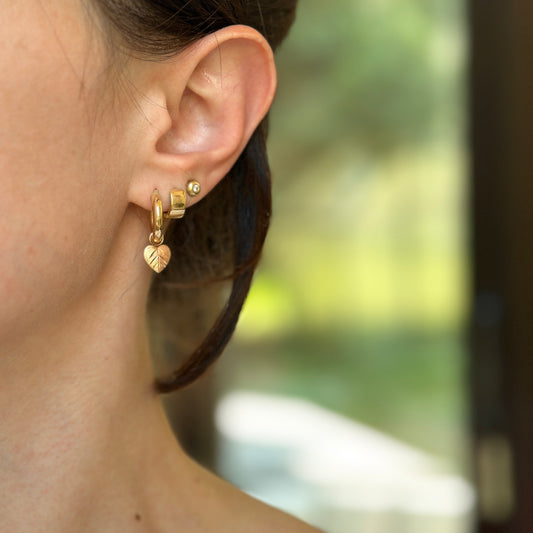 Estate 10KT Yellow Gold + Rose Gold Heart Earring Charms - LSJ