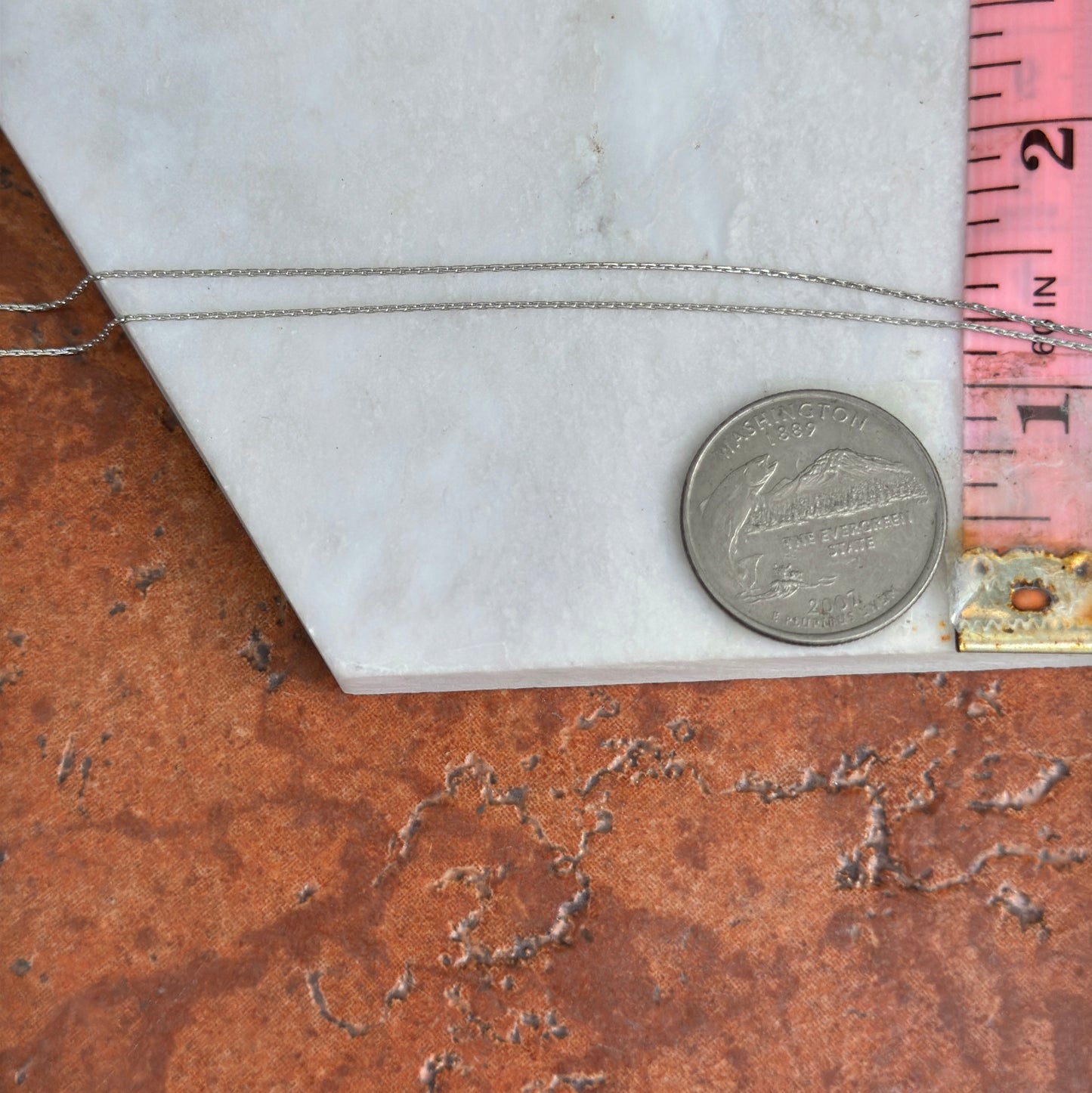 14KT White Gold 1.6mm Boston Link Chain Necklace 18''