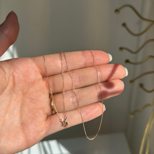 10KT Rose Gold Polished Cable Chain Necklace .80mm