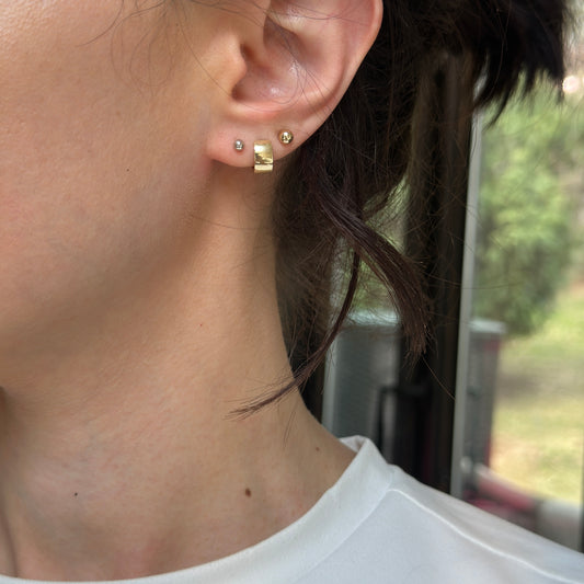 14KT White Gold 3mm Ball Stud Post Earrings