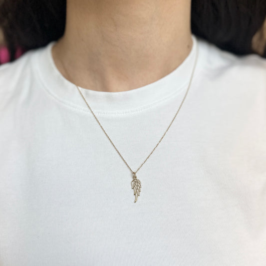 14KT Yellow Gold Guardian Angel Wing Cut-Out Pendant Charm