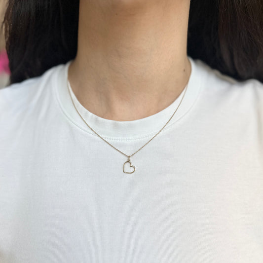 14KT Yellow Gold Cut-Out Heart Pendant Charm