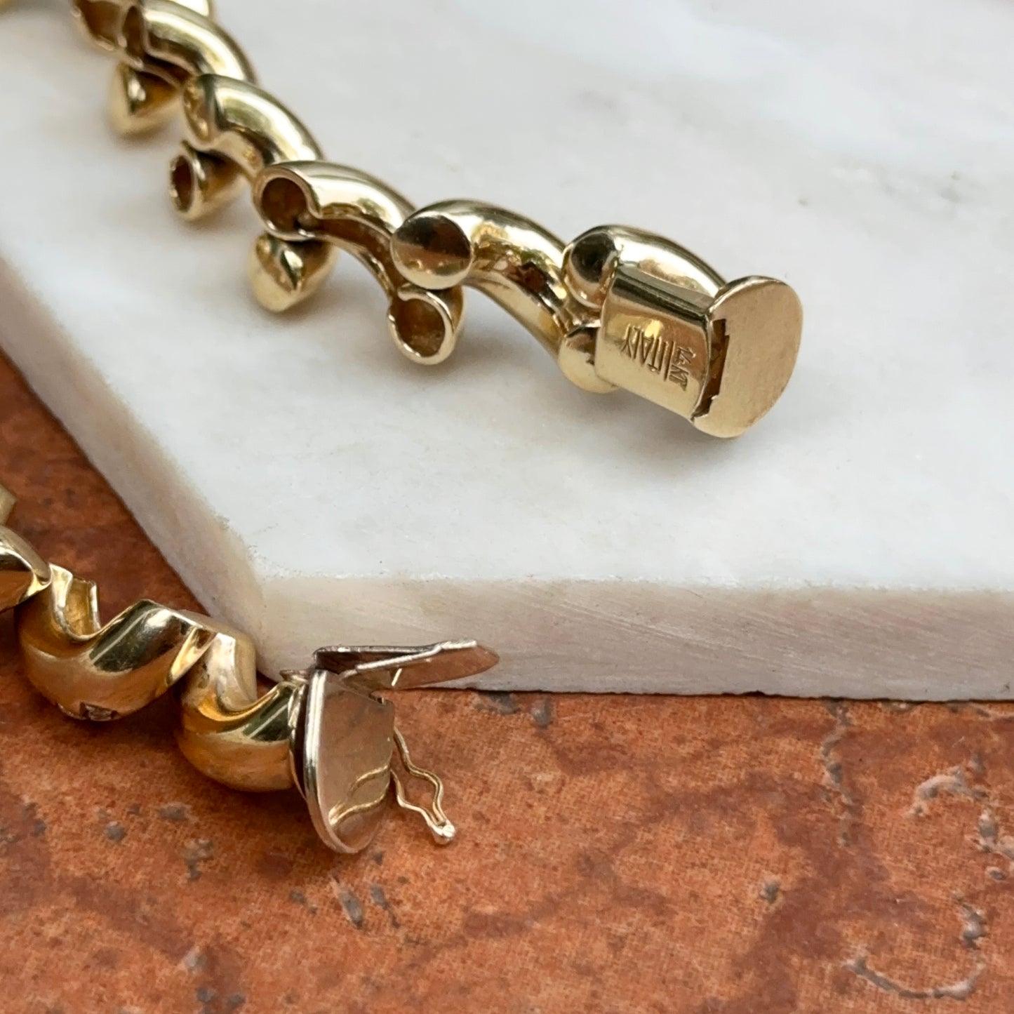 Estate 14KT Yellow Gold 10mm San Marco Diamond Bracelet