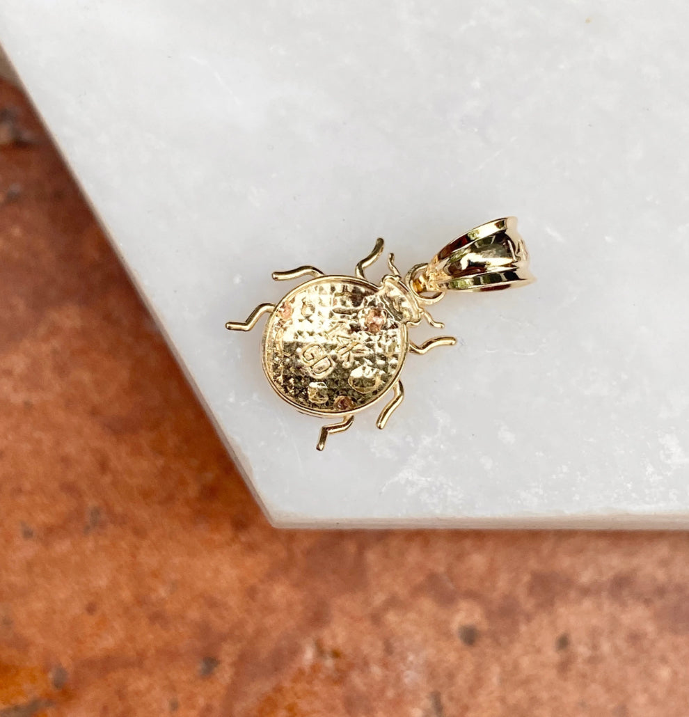 14KT Yellow Gold + Rose Gold Mini Ladybug Pendant Charm