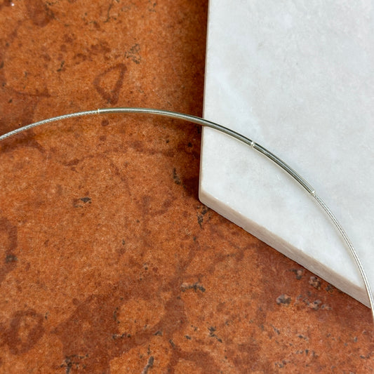 Sterling Silver 1.25mm Omega Collar Necklace 16"