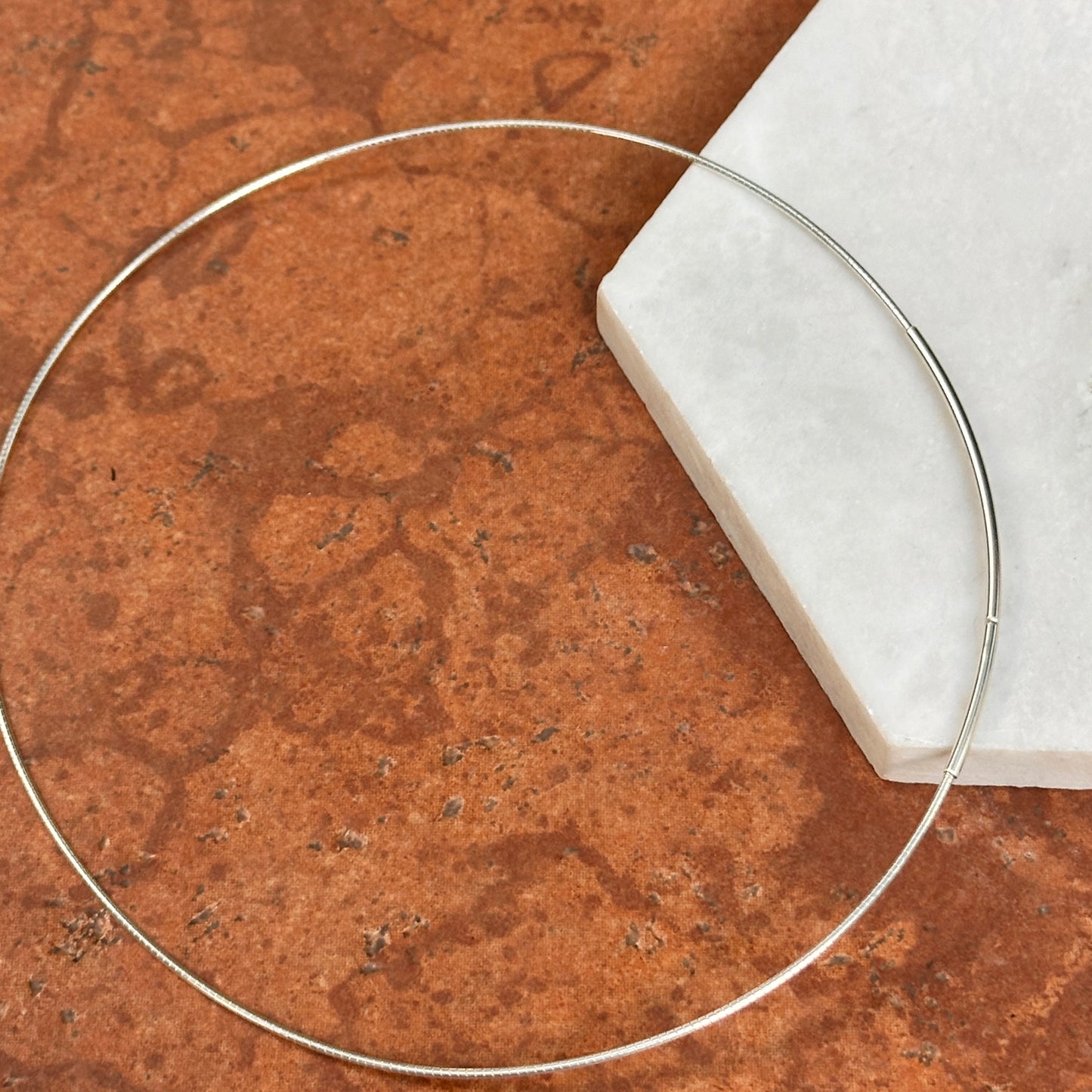 Sterling Silver 1.25mm Omega Collar Necklace 16"