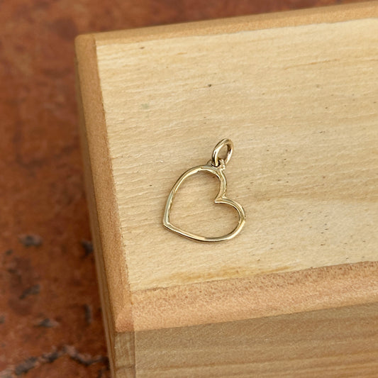 14KT Yellow Gold Cut-Out Heart Pendant Charm