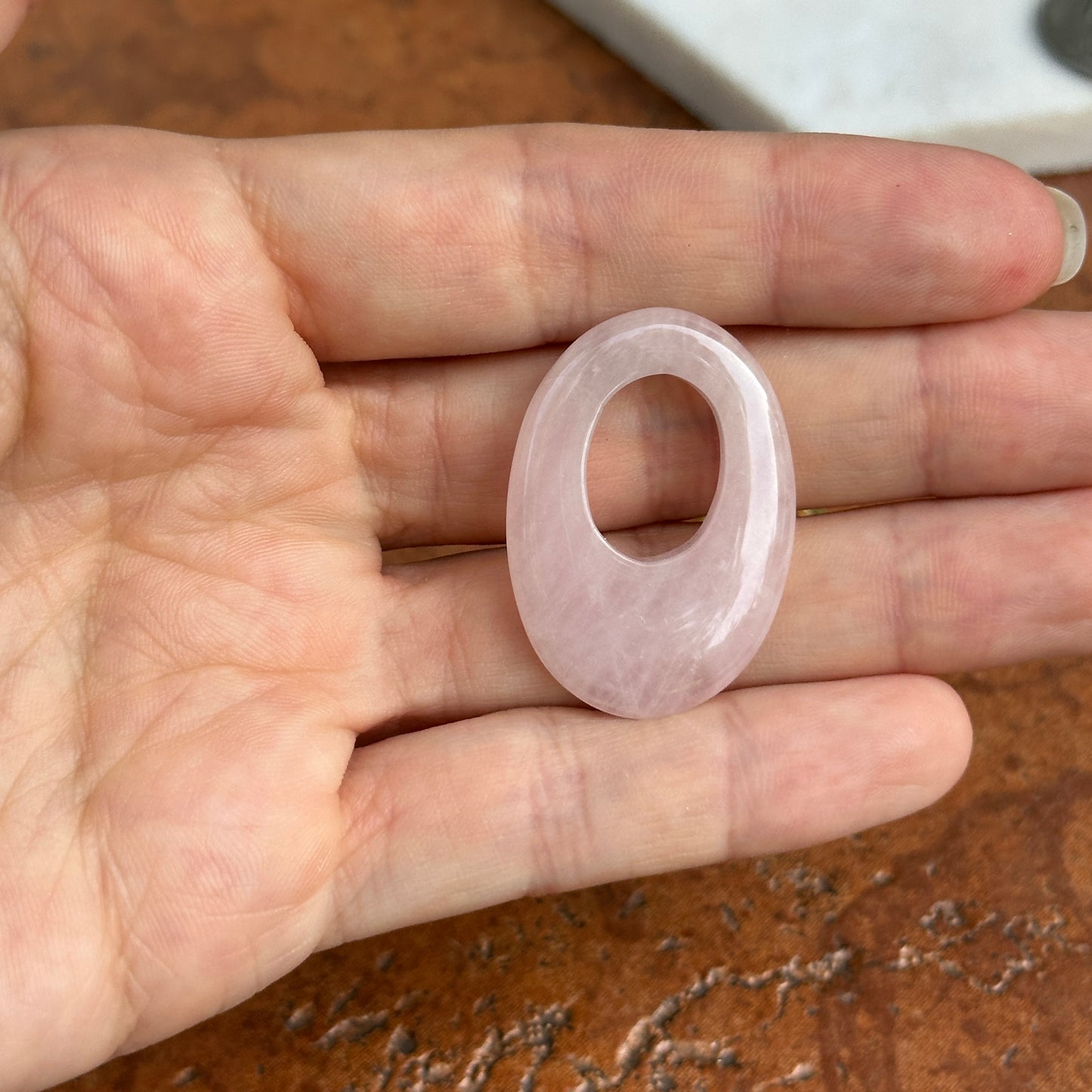 Vintage Rose Pink Quartz Oval Earring Charms