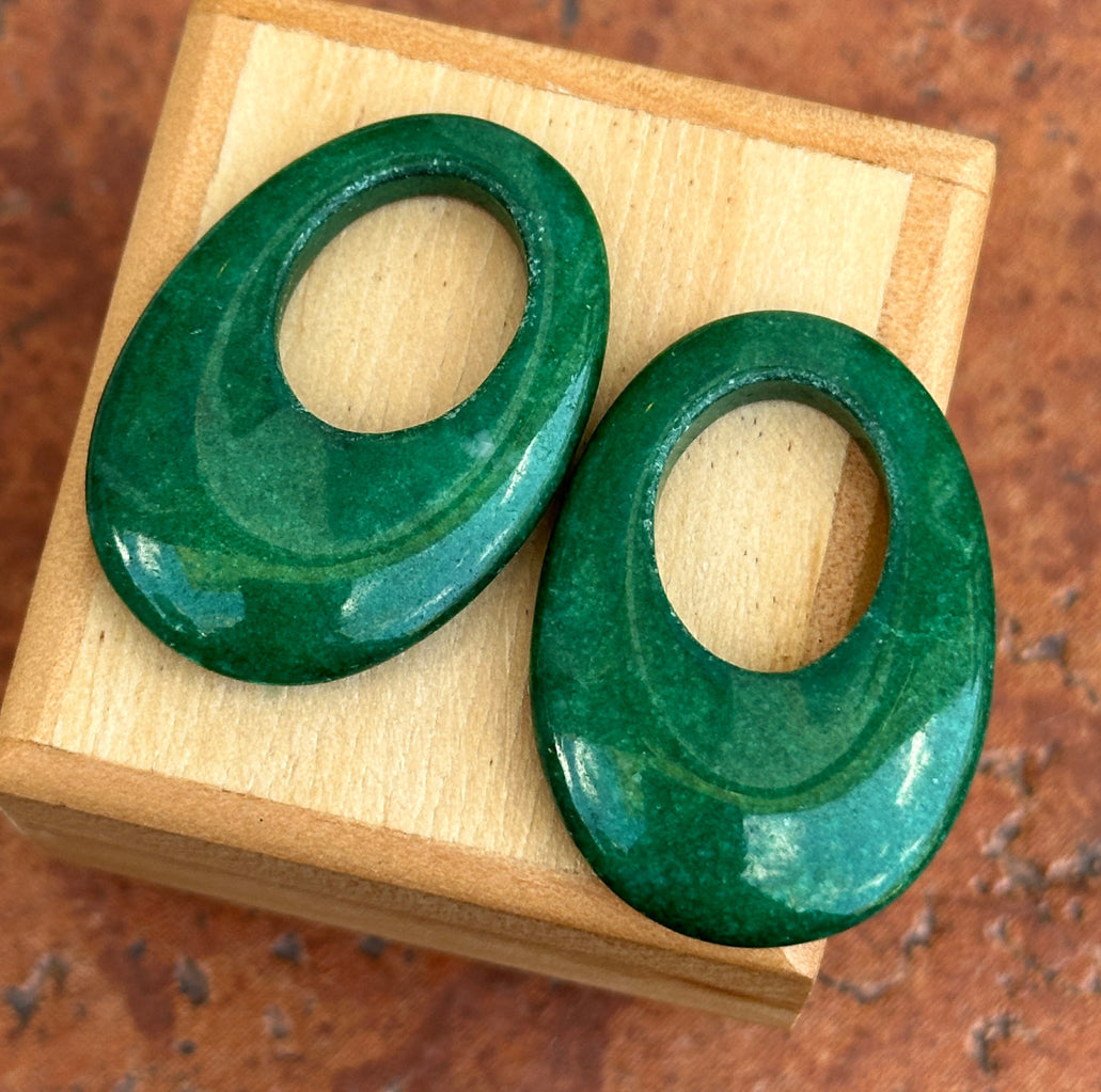 Green Howlite/Other Stone Oval Earring Charms