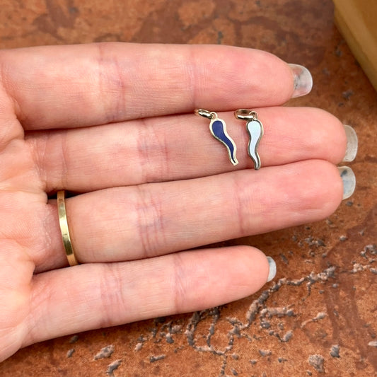 14KT Yellow Gold Mother of Pearl Flat Mini Pendant Charm