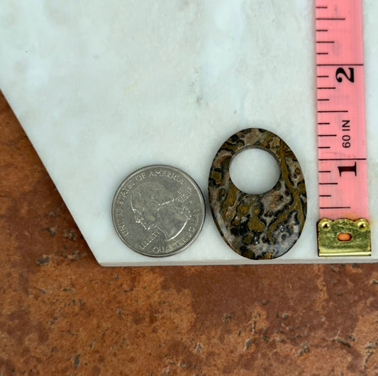 Estate Leopard Agate Oval Earring Charms