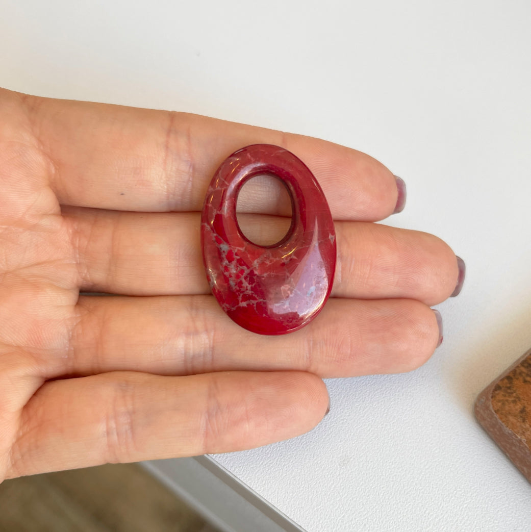 Poppy Jasper Oval Earring Charms