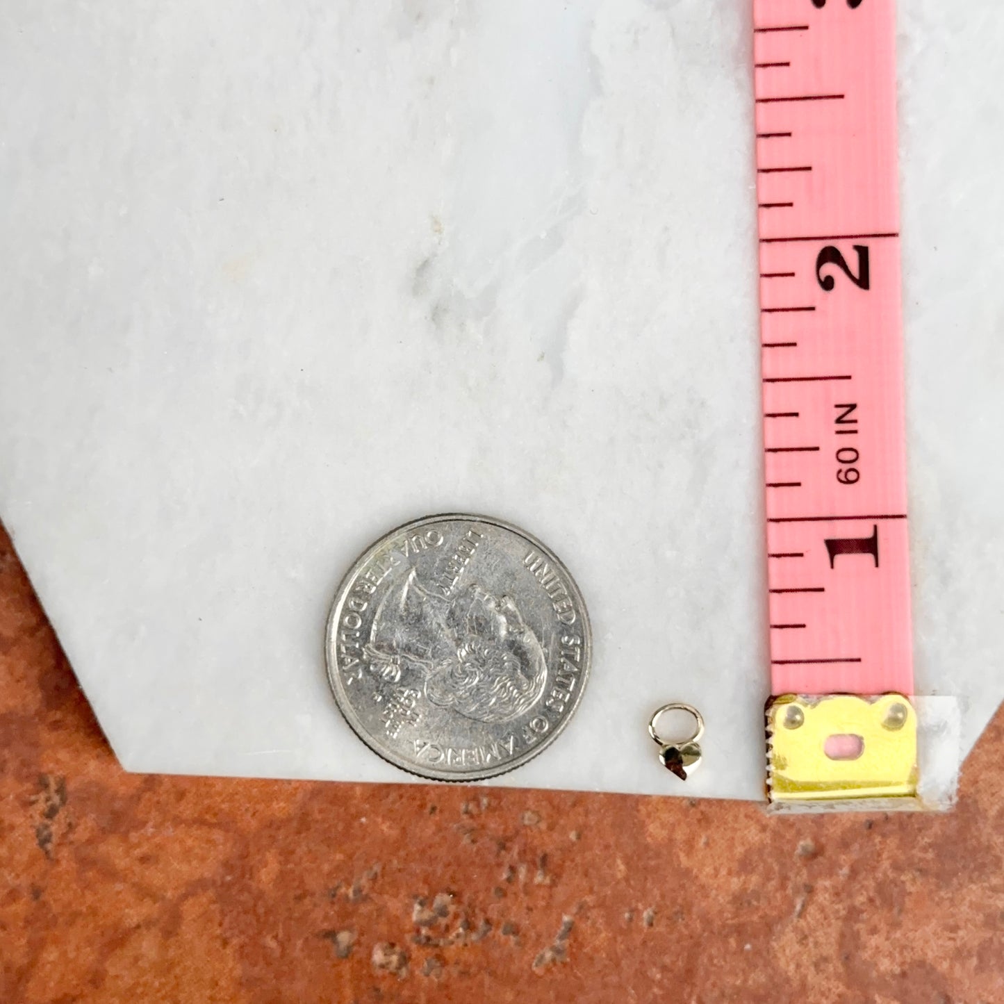 10KT Yellow Gold Mini Heart Earring Charms 5mm