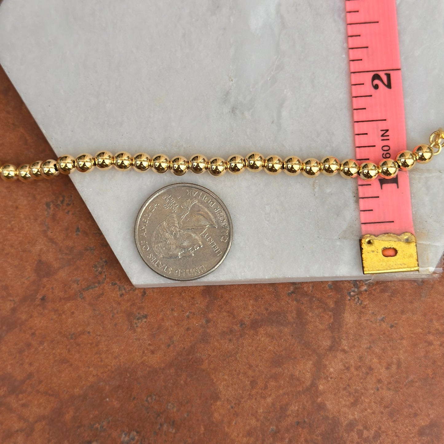 14KT Yellow Gold 5mm Ball Bead Chain Bracelet