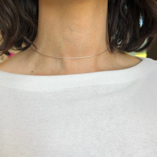 Sterling Silver .60mm Cable Wire Collar Necklace