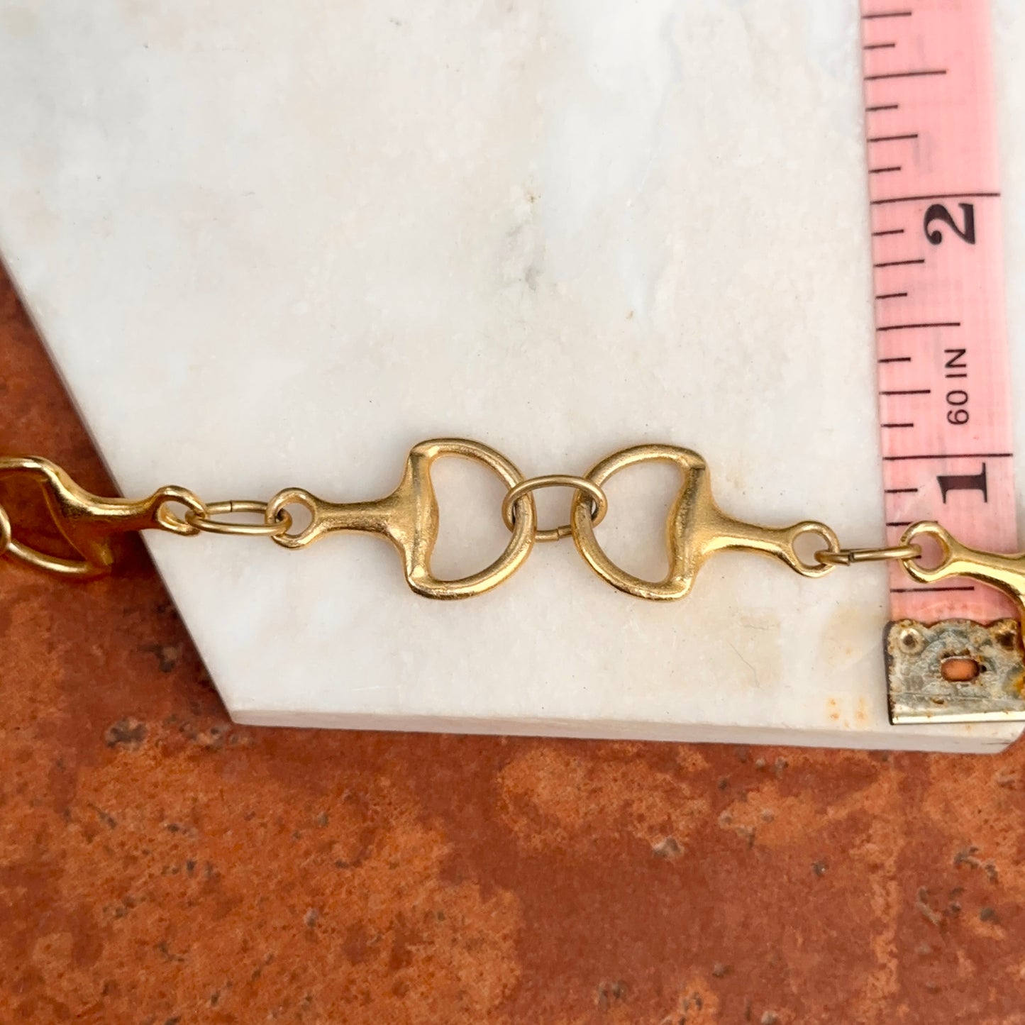 Estate Gold-Plated Matte Horse Bit Links Bracaelet