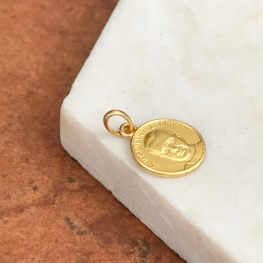 18KT Yellow Gold St Josemaria Escriva Medal Pendant 12mm