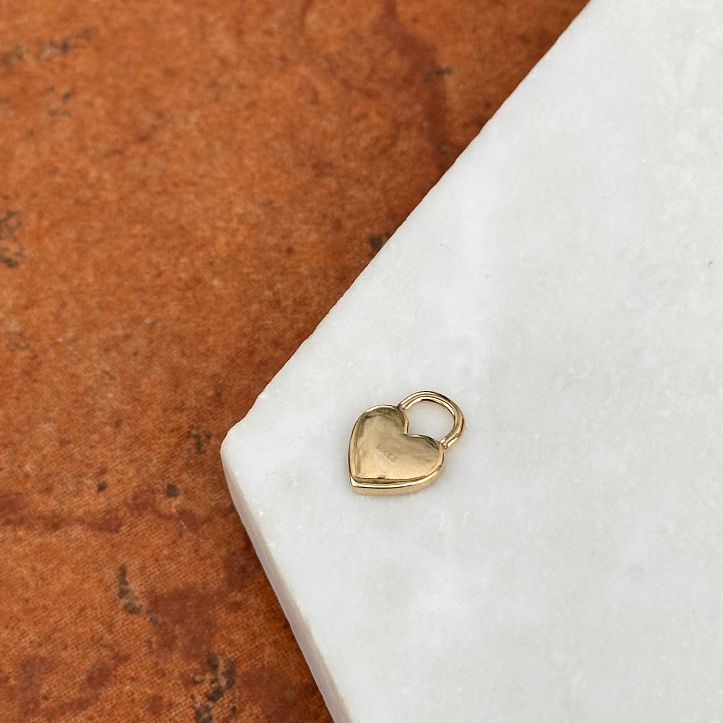 14KT Yellow Gold Black Enamel Mini Heart Charm